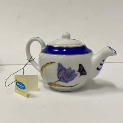 The Miniature Teapot Collection - porcelain Butterfly and Ladybug teapot 
