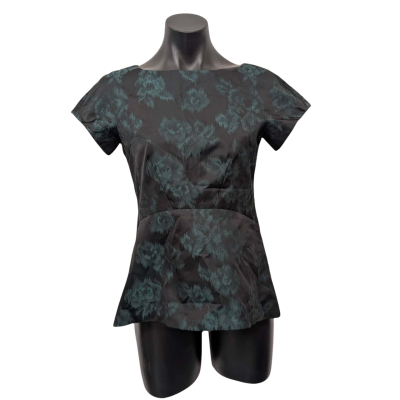 Veronika Maine Womens Dark Floral Short Sleeve Top - Size 8