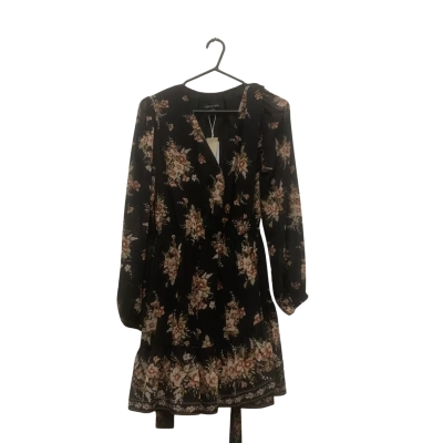 Forever New Womens  Size 14 Floral Dress /  Casual Dress Black  