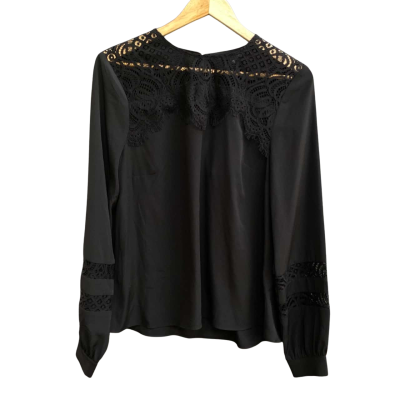 Portmans Womens Size 12 Long Sleeve Shirt Black  