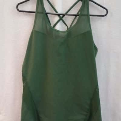  Womens Ringers Western Size 14 Sports Top Green 