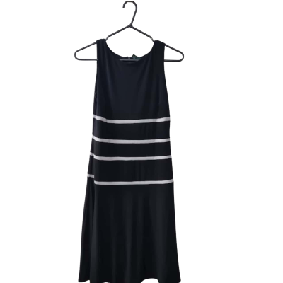 Ralph Lauren Women's Size 6 Sleeveless Dress Black  / Striped / White 