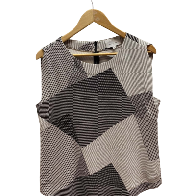 Veronika Maine Womens  Size 10 Black & White Pattern Top