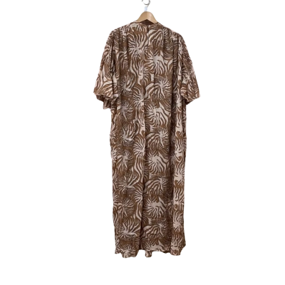 BNWT Maison Scotch / Scotch & Soda Womens One Size Maxi Dress Beige / Black  / Brown / Pattern RRP $359.00
