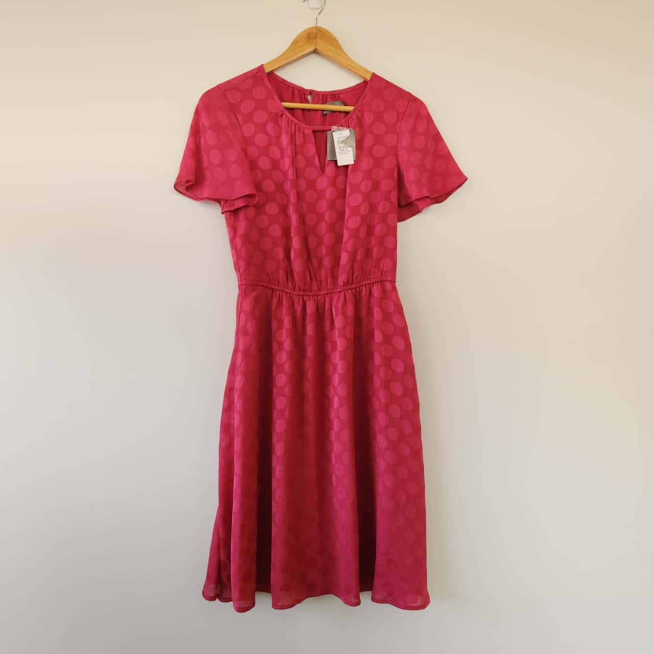 JacquiE Pink Short Sleeve Midi Dress Size 10/M