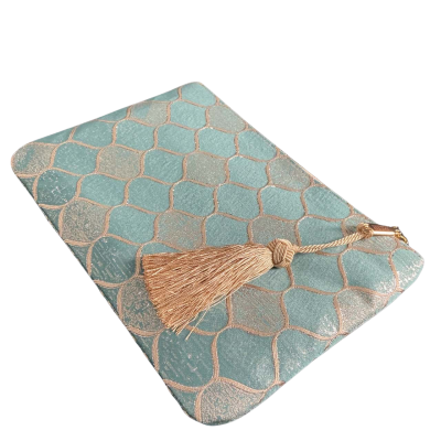  Otto Angelino Clutch Gold / Teal / Turquoise BNWT