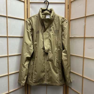 Adidas Men's  Size 42 / 44 Front Zipper / Hood Jacket Sandy Khaki 