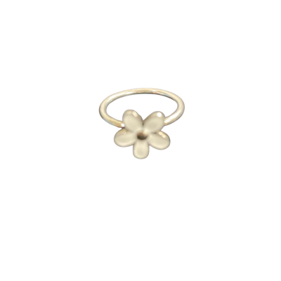 Pandora Flower Womens Ring Sterling Silver / White 