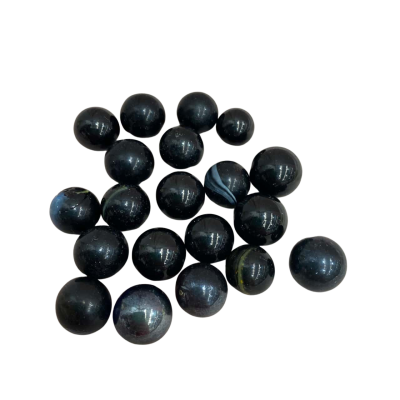 Vintage Black Marbles, 20 in Total