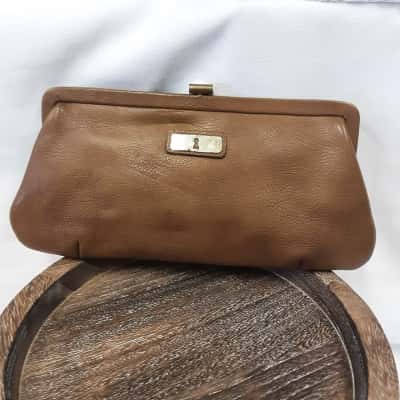 Leather quality   retro fabric  lined clutch Style purse