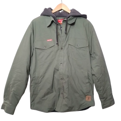 Hard Yakka Mens  Size M Green Khaki Hooded Jacket 