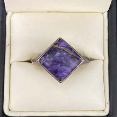 Stamped 925 & Gemstone Cabochon Ring 