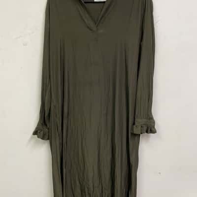 Mela Purdie Womens  Size 12 / M Long Sleeve Dress Olive 