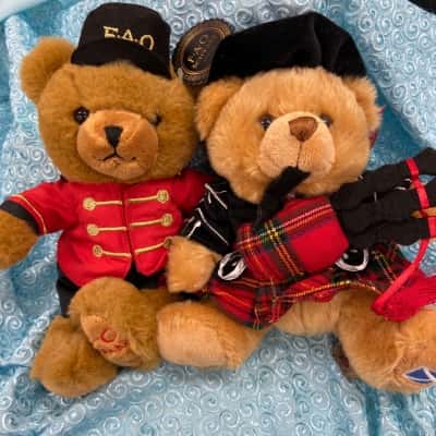 Keel toys Scottish piper bear plus F .A.O bear