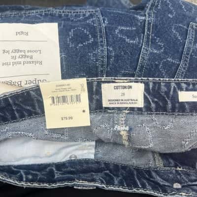 Cotton On Womens  Size 28 Blue Super Baggy Jean 