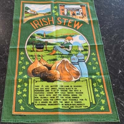 Vintage Irish Stew Recipe Tea Towel