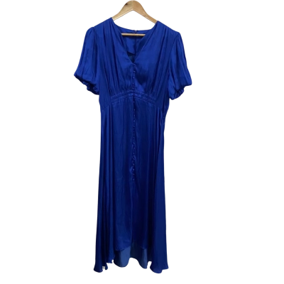 Basque Womens  Size 12 Short Sleeve Maxi Dress Cobalt