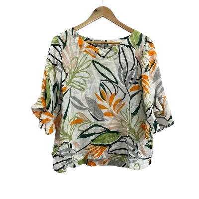  Womens Goondiwindi Size 10 Linen 3/4 Sleeve Top 