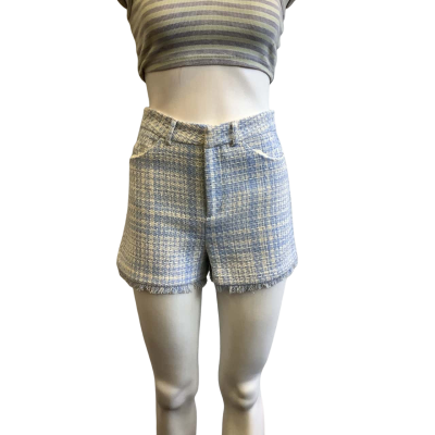 BNWT Zara Women's Size S High Wasted Short Blue & White 