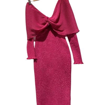 La Maison Talulah Womens  Size XS Bodycon  Off The Shoulder Dress Pink  / Polka Dot 