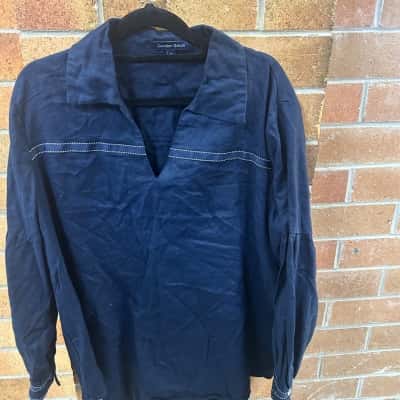 Gordon Smith Womens  Size 12 Long Sleeve Shirt Navy Blue 