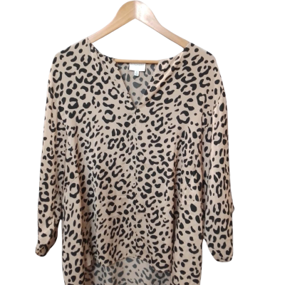 Witchery Womens  Size 16 Leopard Print Short Sleeve Top