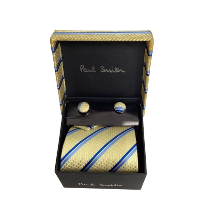 Paul Smith Mens Tie and Cufflinks Matching Set BNIB