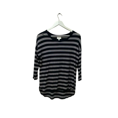 Witchery Womens  Size XS 3/4 Sleeve Top Navy Blue / Striped / White 