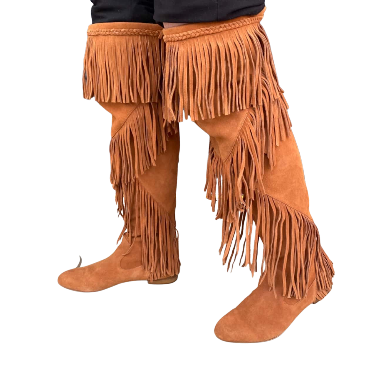 Jo Mercer Womens Size 9 Brown Over Knee Leather Suede Boots with