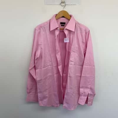 Park Avenue Pink Long SLeeve Cotton Wrinkle Free Shirt Size 42 