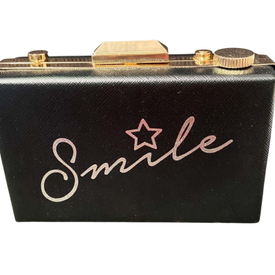 Olga Berg Womens Clutch Black  / Gold 