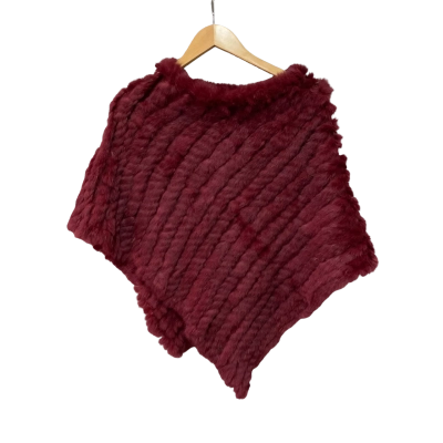 Rabbit Fur Womens  Size M / S Poncho Red 