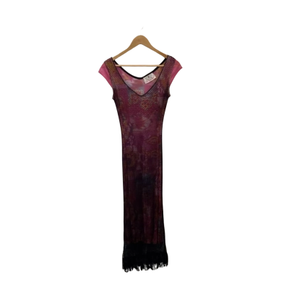  Oui-Tu Womens  Size One Size Vintage Sleeveless Dress  Pink  / Yellow Mesh