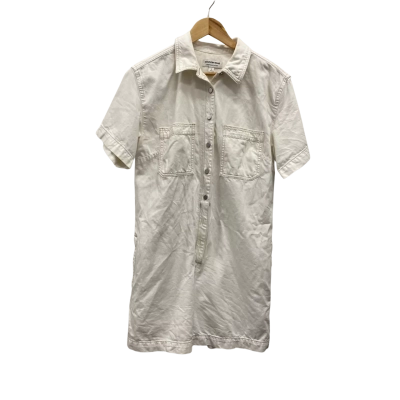 Country Road Womens  Size 10 Short Sleeve Denim Playsuit White 