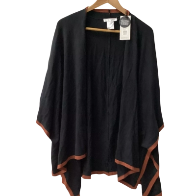 Betty Basics Womens  Size One Size Poncho Black  A