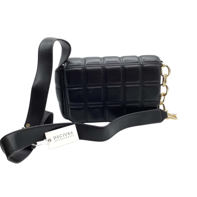 Decjuba Womens Quilted Cross Body Bag Black  24x14x7cm RRP $59.95