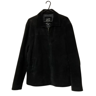  PJ Limited Size XL Suede Leather Jacket Black  