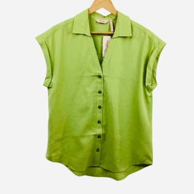Millers Woman - Pistachio Linen Blend Shirt (Size 12)