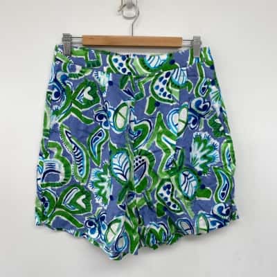 Gorman Blue Green Pattern Shorts Size 10 