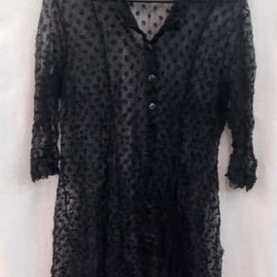  Womens Anne Mardell Size 12 Longline Cardigan Black  