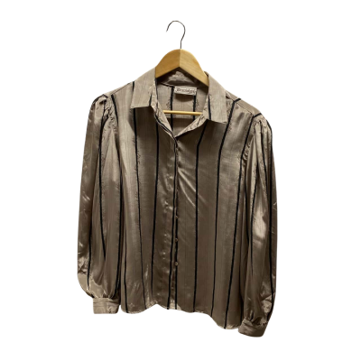 Beaujolais Womens Size 16 Beige Pinstripe Blouse