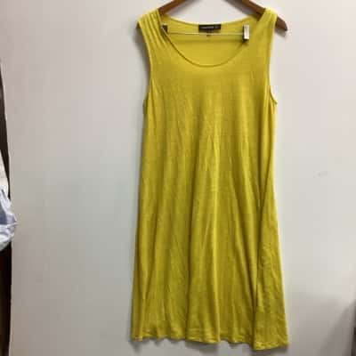 Maggie T Womens  Size 0 linen Dress Yellow (f)