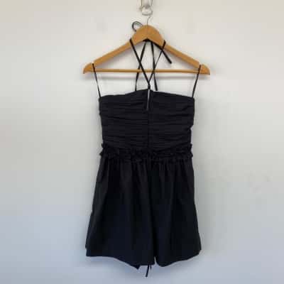 French Connection Black Halter Neck Playsuit  Size 8 