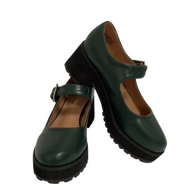 Princess Highway Womens  Size 36 Mary Jane Platforms Black  / Green 