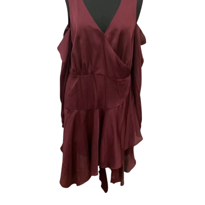 Portmans Signature Womens Size 14 Midi Dress Maroon As New