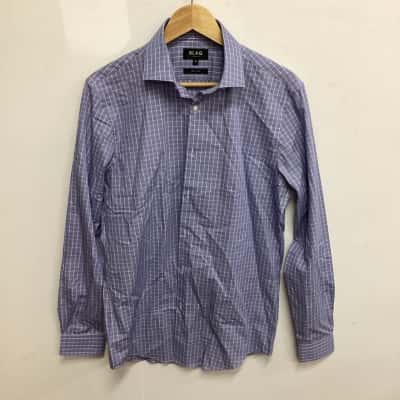 Blaq Mens  Size 39 Checked Shirt Blue (c)