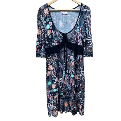 Leona Edmiston Black/Colourful Patterned Dress Size 3