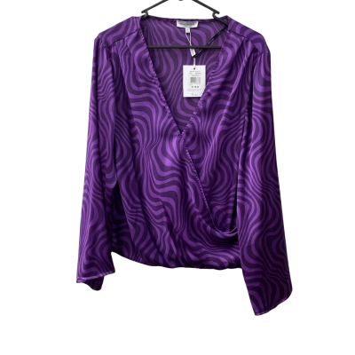 Wayne Cooper Womens  Size 14 Long Sleeve Top Black  / Purple 