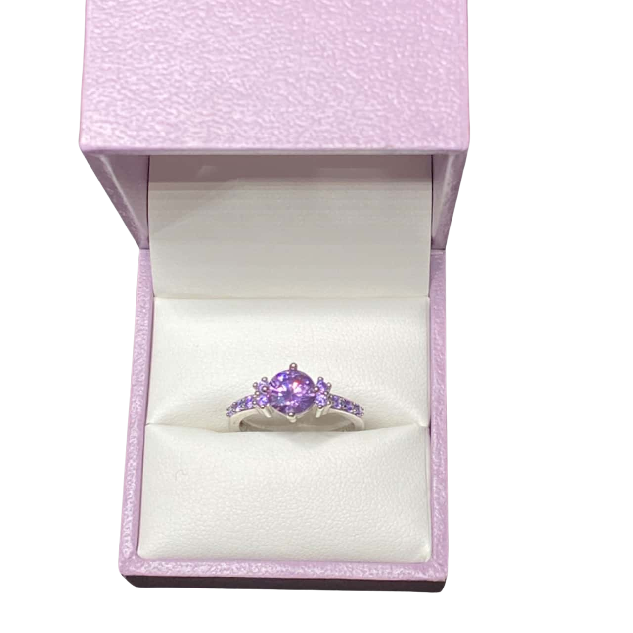 Claire Sterling Silver Ring plated in 18K Gold with Purple Stones