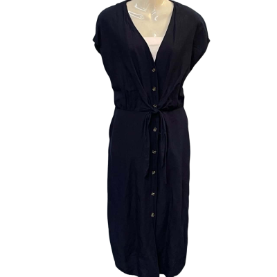 Witchery Womens Size 14 Midi/Short Sleeve/Sleeveless Dress Navy Blue